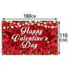 Set de pancartas de San Valentín transfronterizo "Sé Mi San Valentín", decoraciones colgantes en forma de corazón y tela de fondo para decoraciones de fiesta