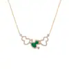 Collar Grande de Calabaza Kirin para Mujer, Versión de Alta Gama, Calabaza Pequeña con Ágata Roja y Nácar Blanco, Chapado en Oro V con Oro Rosa de 18 Quilates, Estilo para Mujer