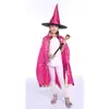Capa de Halloween, disfraz de actuación infantil, pequeña bruja, mago, cosplay, conjunto de capa y sombrero de cinco estrellas
