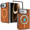 Adecuado para funda de teléfono iPhone Duo, carga inalámbrica, MagSafe, soporte para coche, funda de tapa magnética, funda protectora plegable de cuero