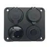 Panel de combinación de cuatro orificios: asiento base de alimentación + cargador de coche USB dual 4.2A + medidor de potencia + interruptor tipo ojo de gato