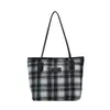 2025 Nuevo Bolso de Hombro de Felpa a Cuadros de Gran Capacidad para Mujer para Viajes de Otoño e Invierno Bolso de Tela Retro de Moda para Mujer