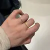 Anillo de Azúcar Vintage Dorado para Mujer, Diseño Retro de Nicho, Banda Lisa con Circonita, Anillo Abierto Ajustable, Anillos de Pareja, Moderno