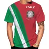 Camiseta Bandera de Italia Emblema Nacional Italiano Impresión 3D Ropa Urbana Hombres Mujeres Camiseta Oversize de Manga Corta