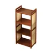 Prateleira de armazenamento multicamadas, estante de bambu de chão para sala de estar, prateleira de armazenamento simples multifuncional pequena para cozinha sob a mesa