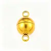 Cierre magnético esférico chapado en vacío de acero inoxidable 18K hebilla magnética pulsera conector de collar accesorios para joyería DIY al por mayor