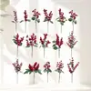 Cipó de Frutas Vermelhas Artificiais, Frutas da Fortuna Festivas DIY Frutas de Acácia, Cipó de Flores de Natal Artificiais, Decoração de Parede com Flores Penduradas