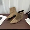 Botines de Gamuza con Hebilla Estilo Coreano para Mujer 2026 Otoño/Invierno Botas de Caña Alta para Pantalón Estilo Chica Picante Botas Vaqueras Botas Juveniles