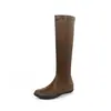Botas Elásticas de Mujer Ajustadas que Aumentan la Altura, Nuevas Botas Altas de Invierno/Otoño con Punta Redonda y Tacón Bajo