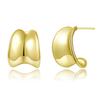 Venta al por mayor de fábrica Moda Pendientes Curvos de Plata 925 con Aguja Color-Preservante Oro Grueso Gran Brillo Kzc925E001