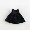 Vestido de forro polar con lunares para niña, colección de invierno 2026, lindo y grueso vestido tipo chaleco para bebés, vestido infantil, zdq6780