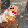 Cabeça de Abóbora Desenho Animado Fofo Gato Kt Adequado para Capa de Celular Apple 17Promax Bolsa Iphone16 15 Halloween 14