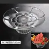 Bandeja de frutas em acrílico, elegante e atraente, adequada para salas de estar, KTVs, bares e uso doméstico; transparente, com um caule alto e um design criativo