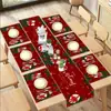 Conjunto de Toalha de Mesa Novo Transfronteiriço Decoração de Mesa para Feriado de Natal Conjunto de Bandeira de Mesa Jogos Americanos Bandeira de Mesa 2026 Amazon