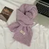 Jiu Yue Shi Qi ~ Bufanda Cálida de Color Azul Cielo Claro Puro Estilo Coreano Casual para Estudiantes Bufanda de Punto Simple y Cómoda