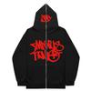 2026 Transfronterizo Nuevo Estilo Americano Hip-Hop Tendencia Nacional Sudadera con Cremallera Estampada Marca de Moda Versátil Sudadera con Capucha para Pareja