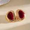 Pendientes Geométricos Irregulares de Resina Retro Europeos y Americanos, Pendientes de Nicho Transfronterizos de Alta Gama, Pendientes Personalizados para Mujer
