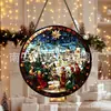Enfeites de Natal em vidro para igreja transfronteiriços, decorações coloridas para pendurar em casa, decorações de janela e apanhadores de sol para jardim