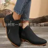 Zapatos transfronterizos europeos y americanos para mujer, botas talla 43, tacón grueso, talla grande, novedades de otoño e invierno para mujer en Amazon, venta al por mayor talla grande