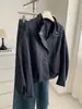 Trench coat curto de outono estilo coreano com gola de cordão para mulheres, estilo desconstruído, jaqueta zíper vintage patchwork, cardigã, corta-vento