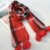 Cachecol infantil de imitação de cashmere estilo coreano outono e inverno, estampa de dente de cachorro, borla alongada, espessada, quente, cachecol para bebê