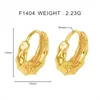 Brincos de Anel Mobius Banhados a Ouro Cobre com Superfície Lisa e Textura Irregular, Brincos Minimalistas Atacado, Design Único