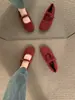 Novos Sapatos de Lã Integrada com Forro de Fleece para Mulheres 2025, Sapatos Mary Jane Ballet de Solado Macio, Sapatos Planos Peludos para Uso Externo