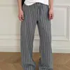 Yiershuang Verão 2026 Calça de Pijama Listrada Masculina Fina Calça Longa Casa Casual Estilo Simples Calça de Casa Pode Ser Usada Fora