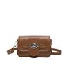 Textive Fashion Letter Lock Chain Bag Mulheres 2024 Primavera Novo Simples Casual Ombro Axilas Pequeno Quadrado Bolsa