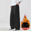 Pantalones casuales de algodón mezclado a rayas para hombre, estilo coreano de primavera y otoño, holgados, de pierna recta, pantalones de trabajo estilo harén, modernos.