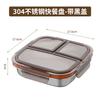Caja de Acero Inoxidable 304 para Conservar Frescura Transfronteriza, Cuadrada de Tres Compartimentos a Prueba de Olores, Caja Bento de Cuatro Compartimentos, Caja de Snacks, Lonchera