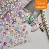 Pegatinas Tomoni para Uñas con Flor en Relieve Estilo Retro Chino Nicho Pegatinas para Uñas Patrón de Pétalos de Orquídea Mariposa