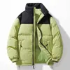 Jaqueta acolchoada de algodão, mesmo estilo para homens e mulheres, novidade de inverno, jaqueta acolchoada de algodão de marca moderna color block, espessa e quente, jaqueta pão de casal, roupa de algodão