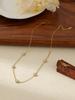 Collar colgante de cuentas resaltadas francesas románticas con retención de color de acero inoxidable duradero, cadena de cuello superpuesta, cadena de clavícula minimalista con cuentas