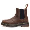 Audemars Piguet Crazy Horse Marrón 2976 Botines Chelsea Botas de Motocicleta para Mujer Botines Cortos de Piel Genuina de Primera Capa Estilo Británico Slip-On