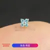 Mini Stud de Flor de Cuatro Pétalos de Aleación de Titanio F136, Stud Pequeño para Nariz, Stud para Hélice Auricular con Rosca Interna, Stud para Nariz, Stud para Labio de Piercing Corporal
