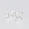 Brincos de prata esterlina 925 personalizados brincos de gato oco brincos femininos joias de prata esterlina simples coreanas
