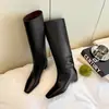 Botas de Terciopelo para Mujer con Punta Cuadrada y Tacón Alto 2026 Otoño/Invierno Nuevas Botas Altas Hasta la Rodilla Botas de Moda sin Cordones para Mujer