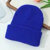 Gorro de Tricô com Textura de Waffle Estilo Coreano, Chapéu de Lã da Moda Outono e Inverno, Espessado e Quente, Gorro Simples de Cor Sólida
