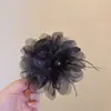 Presilha de Cabelo Super Delicada com Flor de Renda, Borboleta e Franja, Prendedor de Tubarão Doce e Atmosférico para Penteados, Elegante Acessório de Cabelo Coreano com Strass