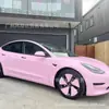 Película para Cambio de Color de Vehículo Completo Adhesiva Pet Cristal Ultra Brillante Rosa Begonia Película para Envoltura de Carrocería Completa de Motocicleta