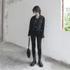 2025 Nova Jaqueta Jeans Curta Preta Solta Estilo Street Vintage Outono/Inverno para Mulheres Versátil Manga Longa Top