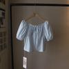 [Bizheng] 2025 Nova Camisa de Verão Estilo Coreano Gola Quadrada Doce Modeladora Redutora de Idade Versátil com Cadarço Manga Curta para Mulheres 4325