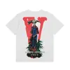 Camiseta Masculina de Algodão Manga Curta Estilo Americano Tendência Marca High Street Punk Estampa de Caveira Hip-Hop Estilo de Rua Solta FOG