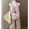 Camisola de Algodón y Lino Negra para Mujer, Estilo Delgado de Verano, Nuevo Modelo 2026, Corte Holgado, Versátil, Espalda Cruzada, Ropa Exterior, Top de Capa Base
