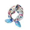 Pañuelo Cuadrado Pequeño de 55% Algodón y Lino Bufanda para Mujer de Primavera y Verano Estilo Coreano Pañuelo para la Cabeza Moda Cinturón Decorativo para el Cabello Pañuelo de Flores Bufanda
