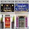 Nueva pancarta de la temporada de graduación de Amazon con fondo de tela con tema de oro negro, pancarta de graduación, pancarta de puerta, pareado para mapear la producción