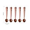 Clip sellador de cuchara de café de acero inoxidable transfronterizo, juego de clip para bolsa de snacks con clip medidor, clip de pinza de nariz puntiaguda en forma de T