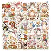 Set Transfronterizo de 50 Piezas de Pegatinas Creativas de Animales Lindos de Dibujos Animados para Decoración Cálida de Botellas de Agua y Tabletas, Nuevas Pegatinas Impermeables