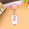 Llavero de Goma Suave de PVC de Dibujos Animados Cruzados Llavero Creativo Lindo de Silicona para Coche Colgante Llavero Pequeño Regalo
